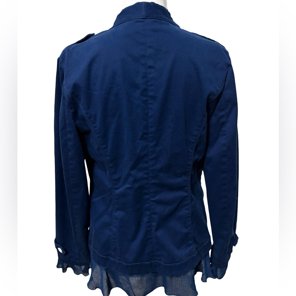 Chico's Ruffle Hem Military Style Jacket - Picture 3 of 9